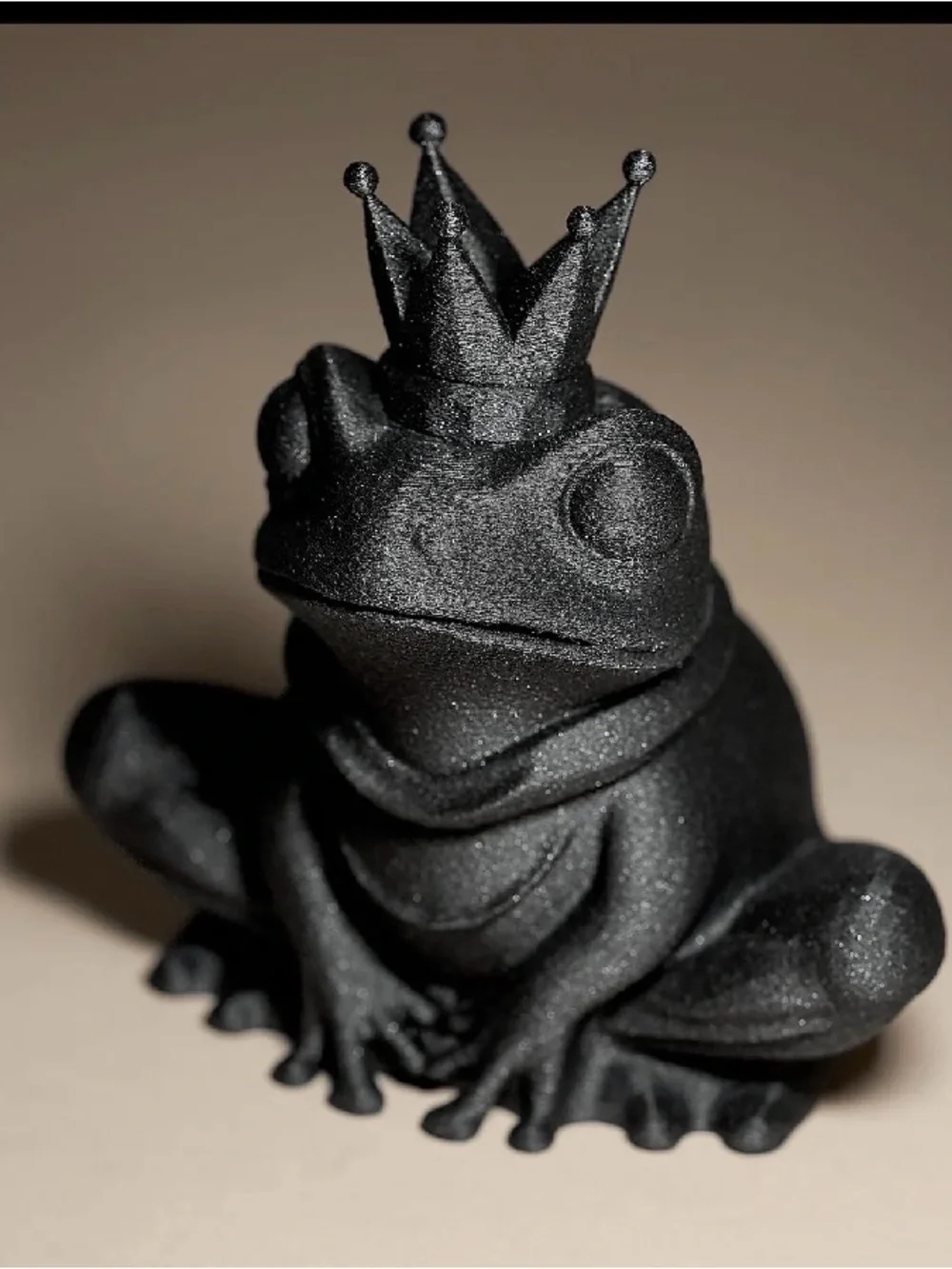 Black Frog Prince Small Pet Figurine - Decorative Pet Accessory